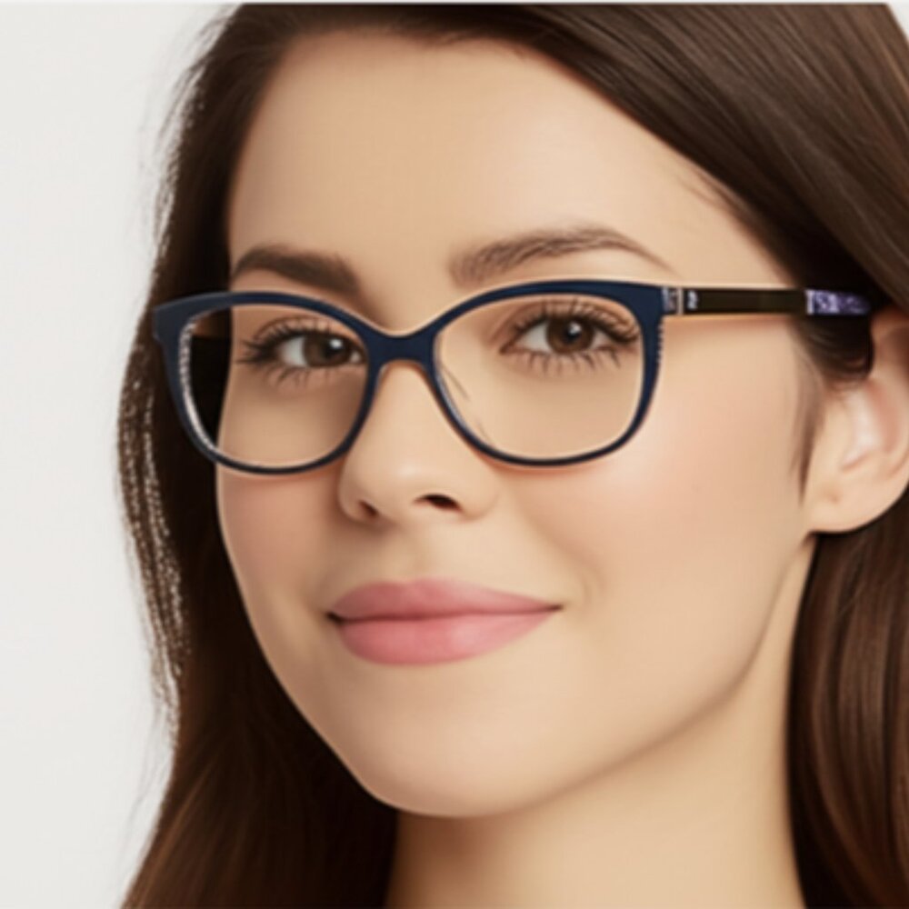 Kate Spade Jodiann GF5 Cat Eye Eyeglass Frames Blue Gold Floral Women's RX-able